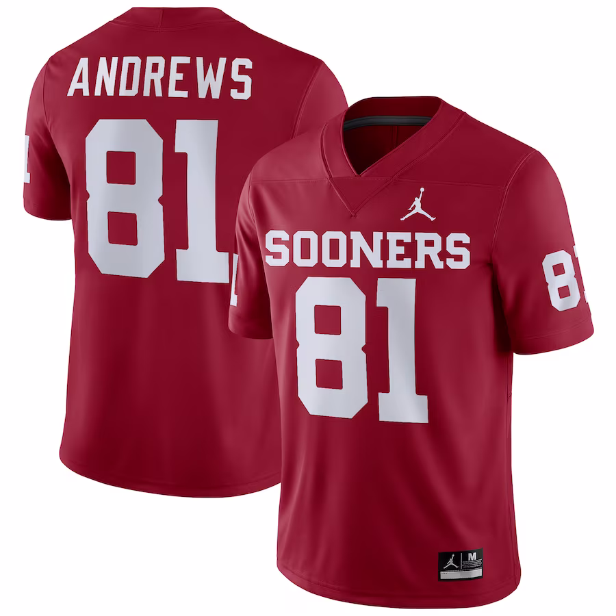 Mark Andrews Oklahoma Sooners Jordan Brand Player Game Jersey - Crimson - Jersey