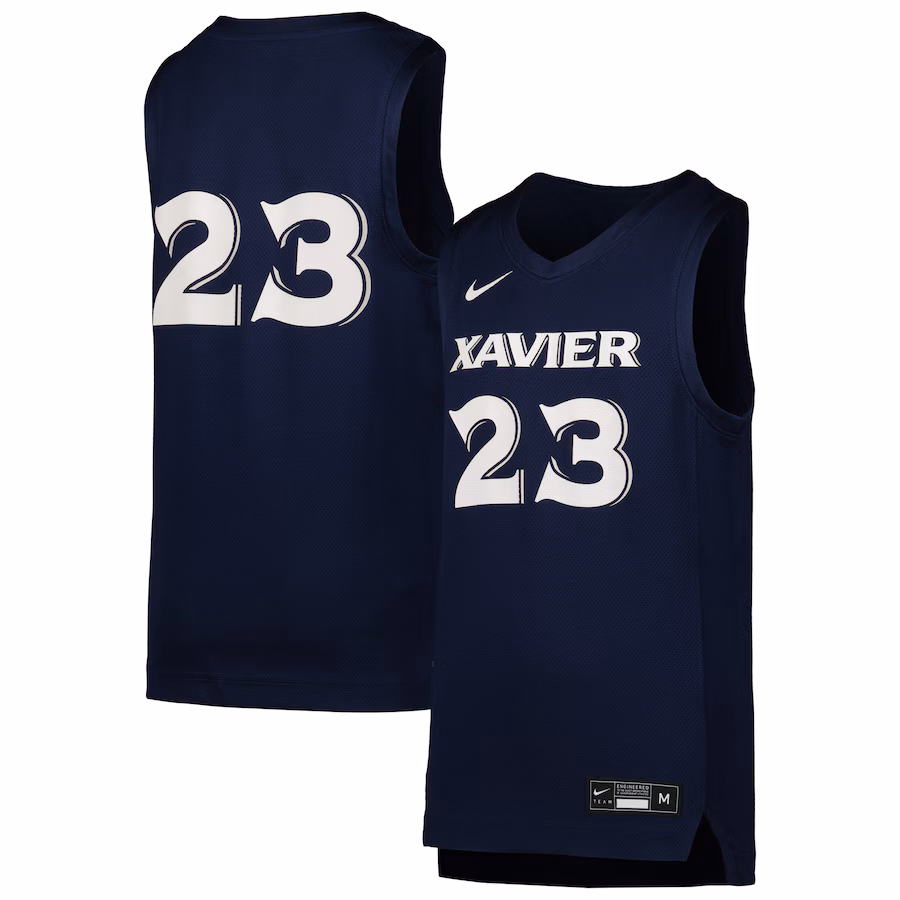 #23 Xavier Musketeers Nike Youth Icon Replica Basketball Jersey - Navy - Jersey