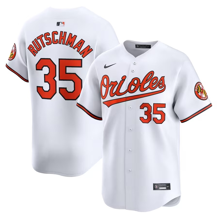 Men's Baltimore Orioles Adley Rutschman Nike White Home Limited Player Jersey - Jersey