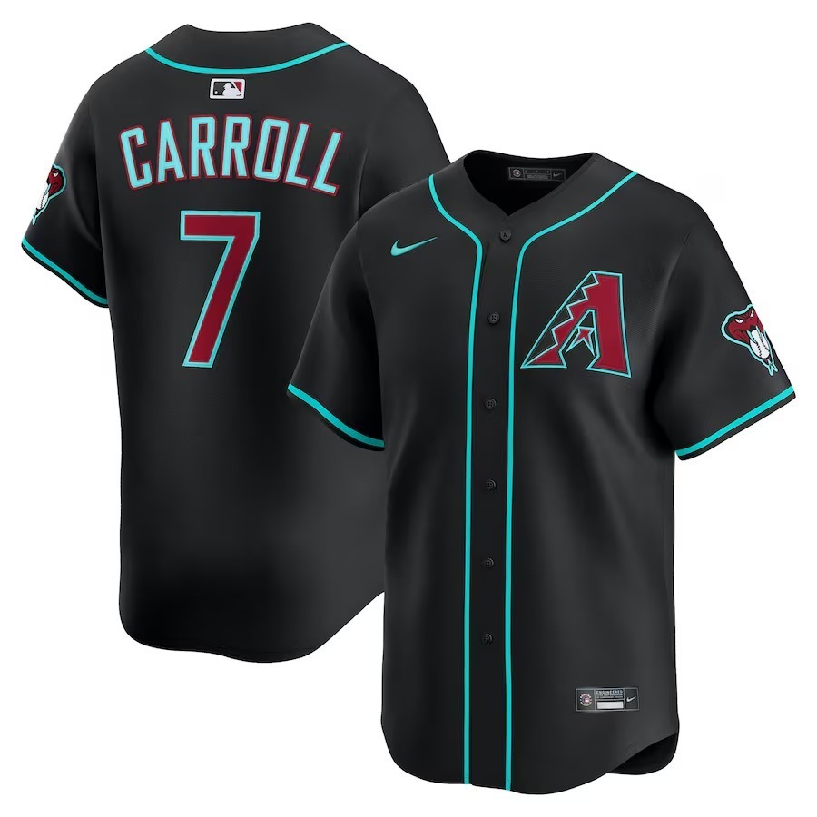 Men's Arizona Diamondbacks Corbin Carroll Nike Black Alternate Limited Player Jersey - Jersey