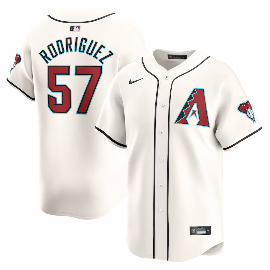 Men's Arizona Diamondbacks Eduardo Rodriguez Nike White Home Limited Player Jersey - Jersey