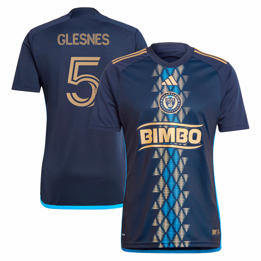 Men's Philadelphia Union Jakob Glesnes adidas Navy 2024 The XV Kit Replica Player Jersey - Jersey
