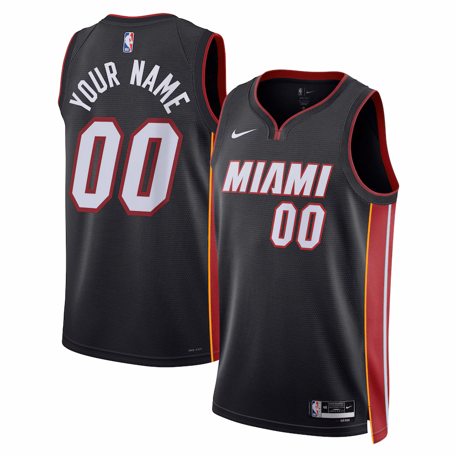 Unisex Miami Heat Nike Black Swingman Custom Jersey - Icon Edition - Jersey