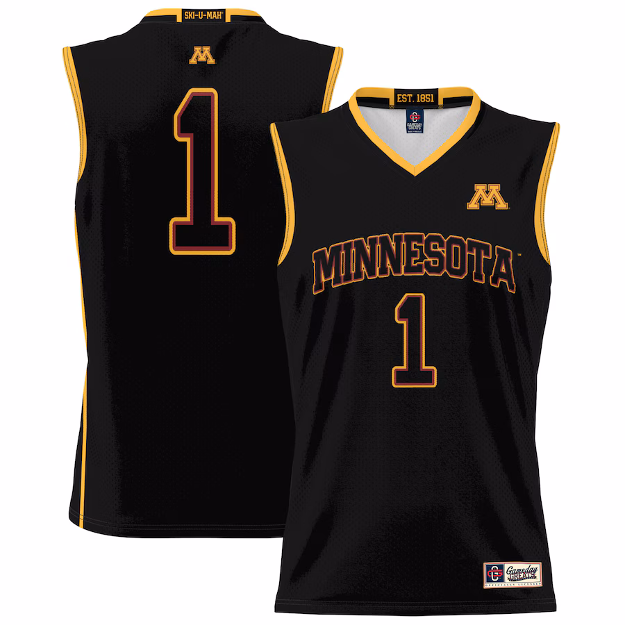 #1 Minnesota Golden Gophers GameDay Greats Youth Lightweight Basketball Jersey - Black - Jersey