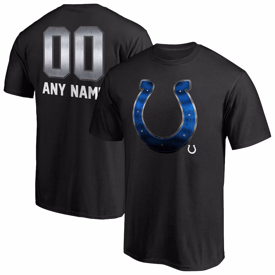 Men's Indianapolis Colts Black Personalized Midnight Mascot T-Shirt - Jersey