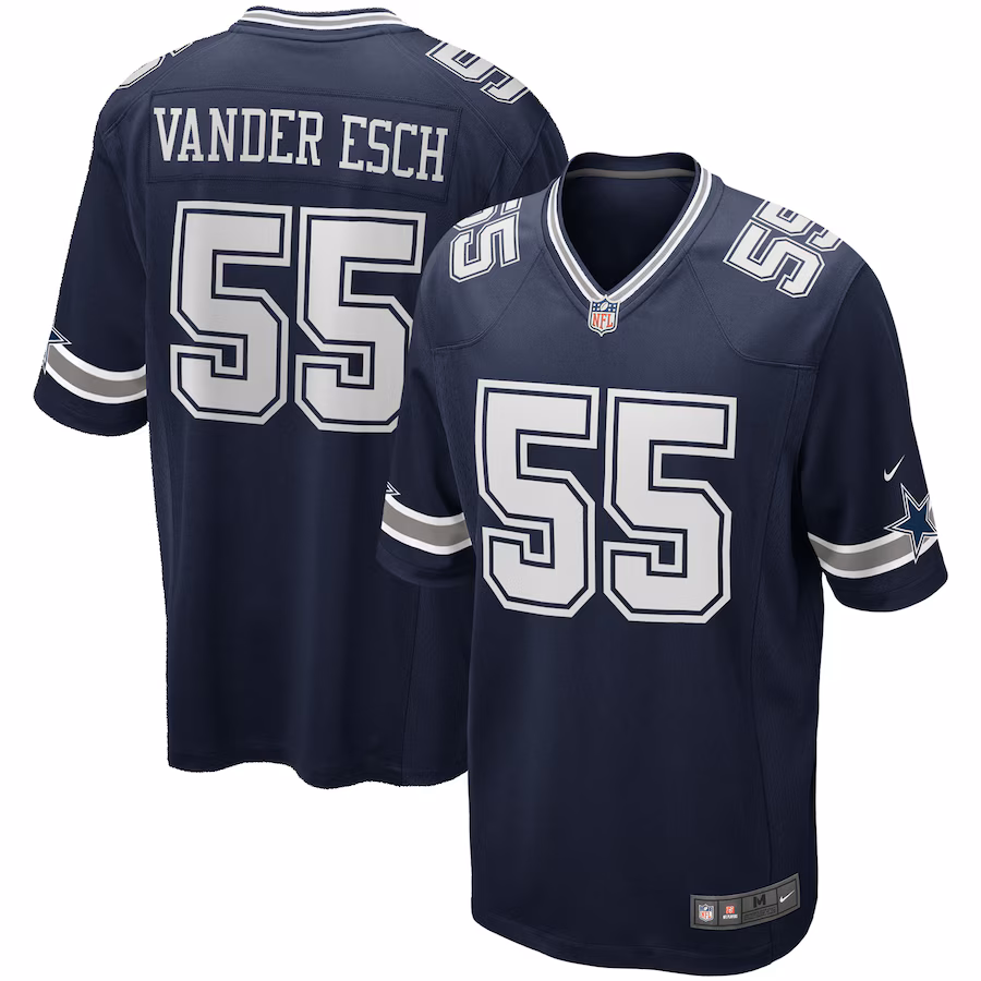 Men's Dallas Cowboys Leighton Vander Esch Nike Navy Team Game Jersey - Jersey