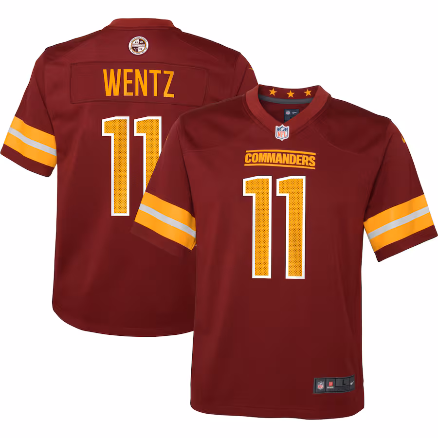 Youth Washington Commanders Carson Wentz Nike Burgundy Game Jersey - Jersey
