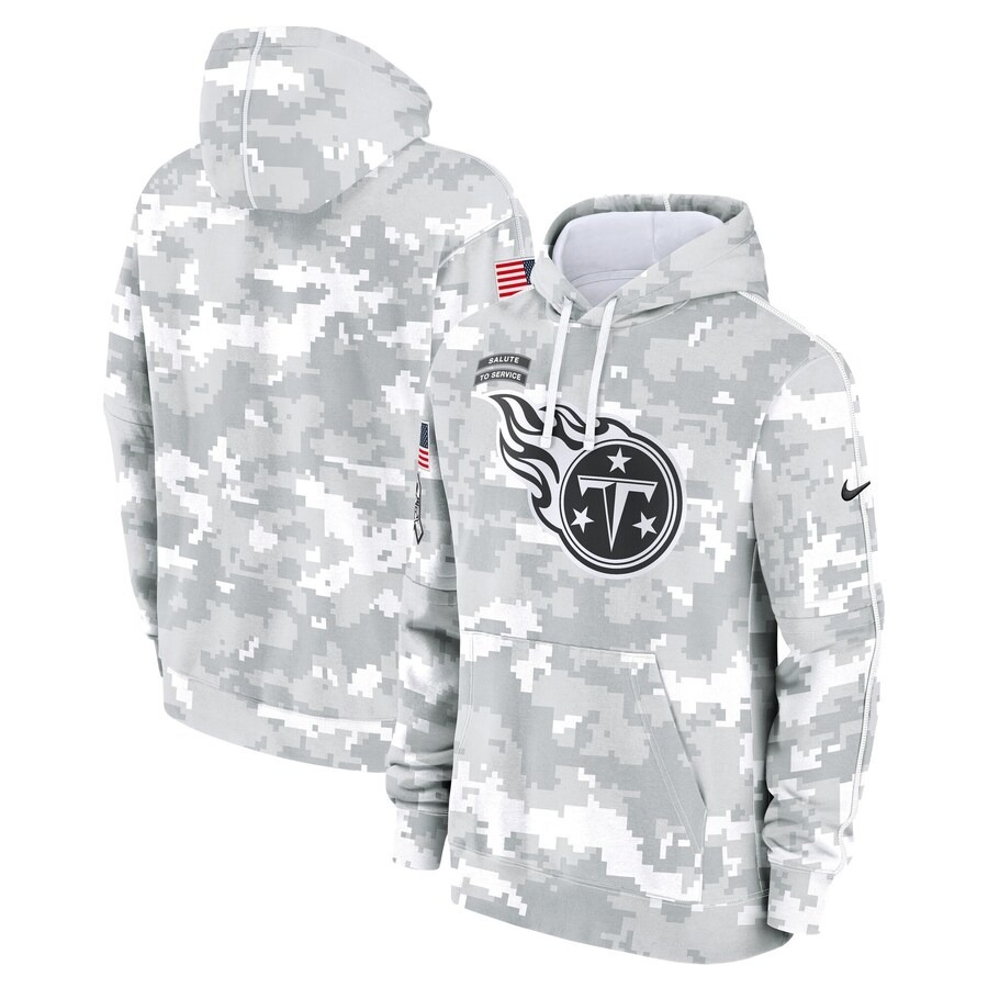 Men's Tennessee Titans Nike Arctic Camo 2024 Salute to Service Club Fleece Pullover Hoodie - Jersey