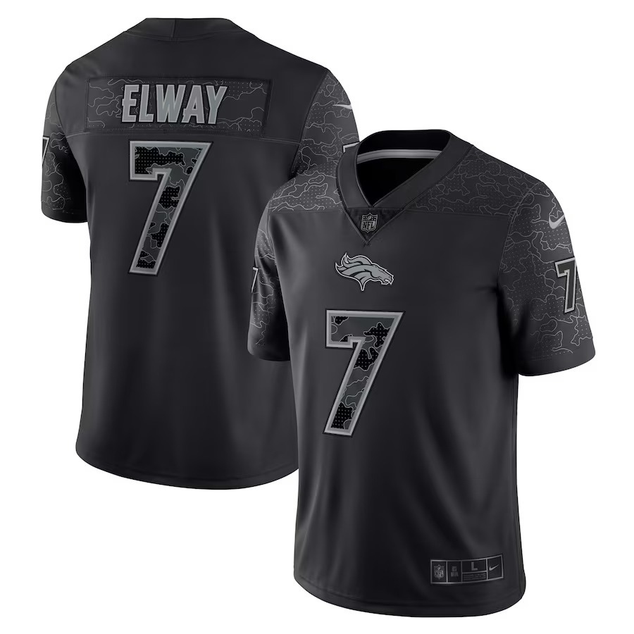 Men's Denver Broncos John Elway Nike Black Retired Player RFLCTV Limited Jersey - Jersey