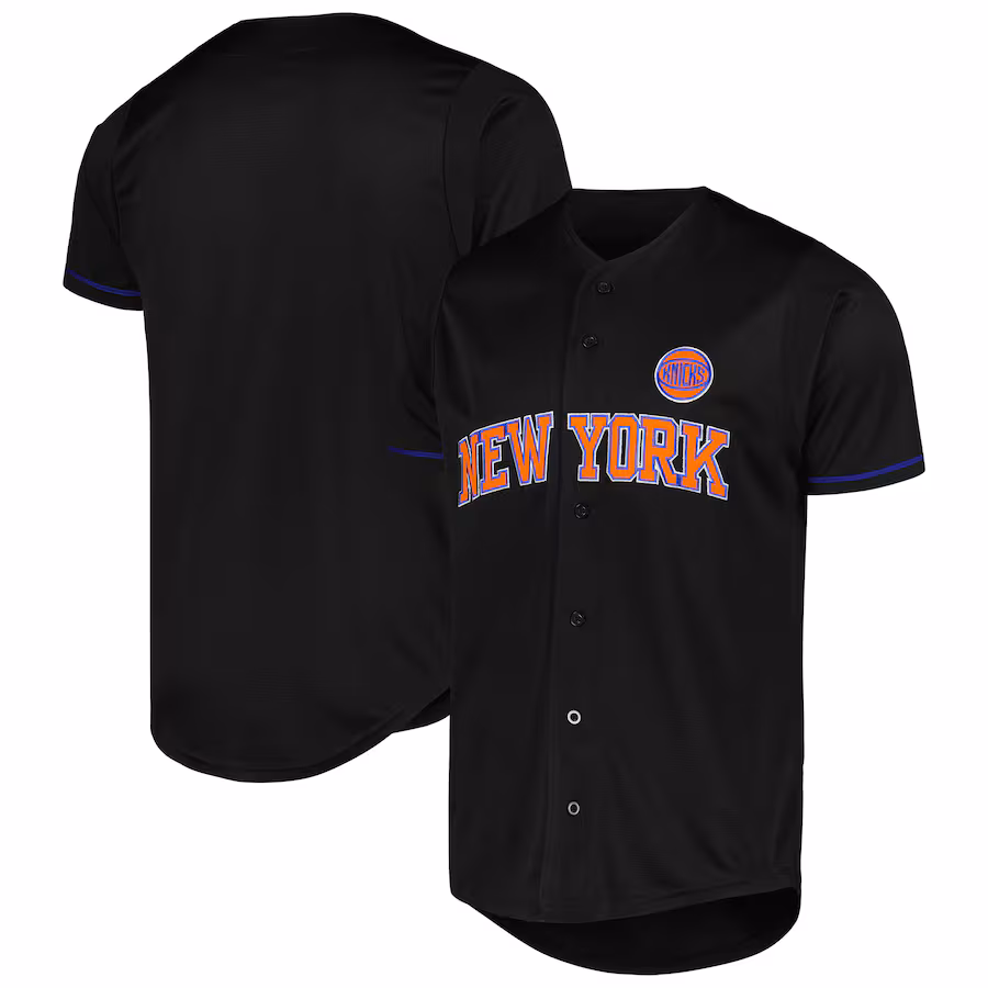 Men's New York Knicks Fanatics Black Pop Baseball Jersey - Jersey