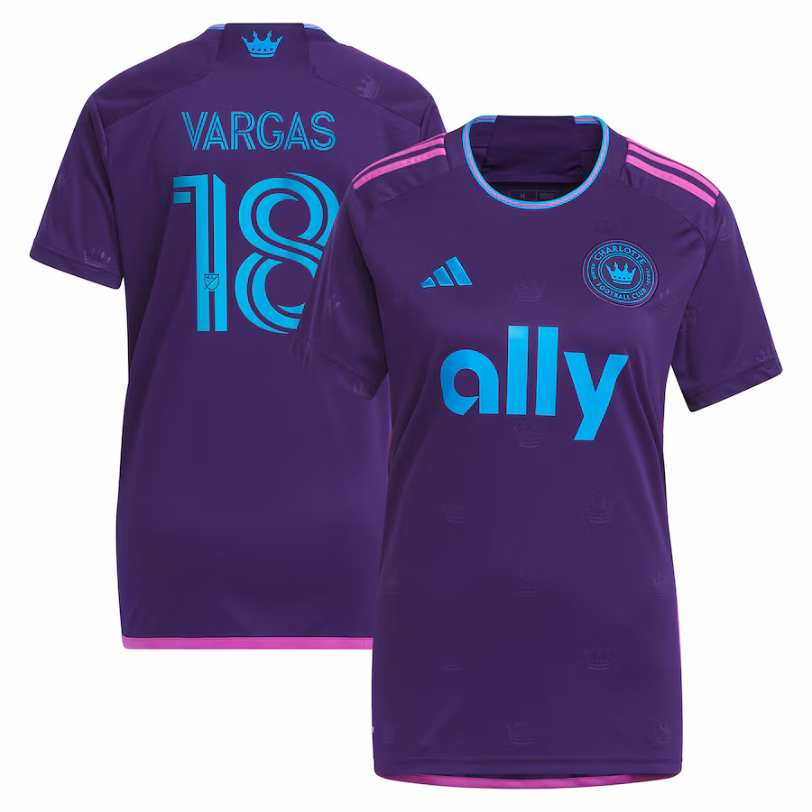 Women's Charlotte FC Kerwin Vargas adidas Purple 2023 Crown Jewel Kit Replica Player Jersey - Jersey