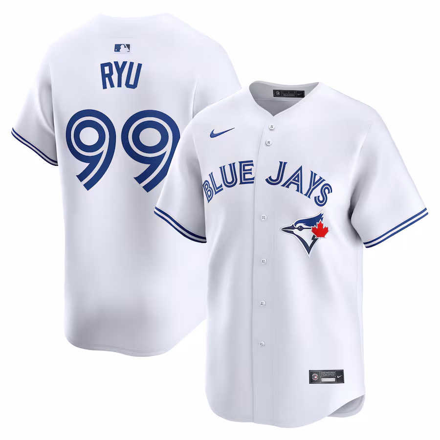 Men's Toronto Blue Jays Hyun Jin Ryu Nike White Home Limited Player Jersey - Jersey