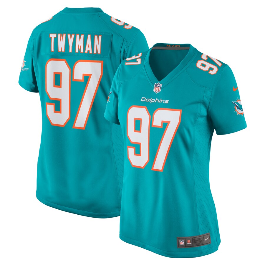 Women's Miami Dolphins Jaylen Twyman Nike Aqua Home Game Player Jersey - Jersey