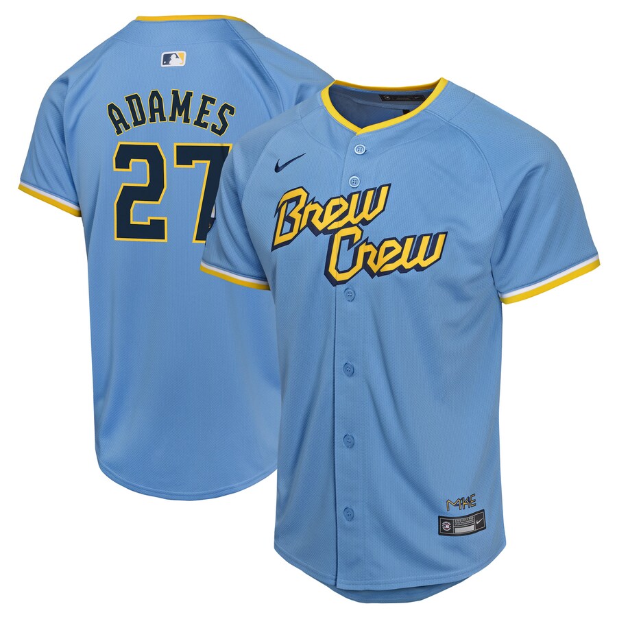 Youth Milwaukee Brewers Willy Adames Nike Powder Blue City Connect Limited Player Jersey - Jersey
