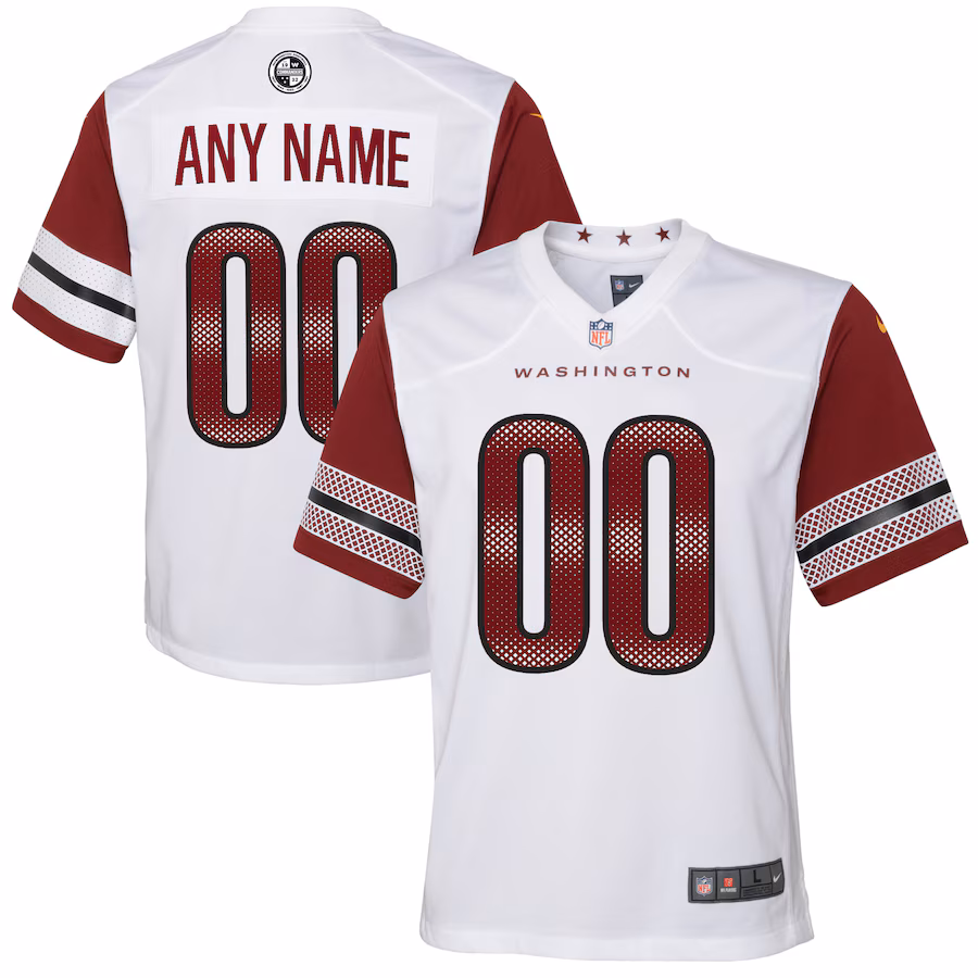 Youth Washington Commanders Nike White Game Custom Player Jersey - Jersey