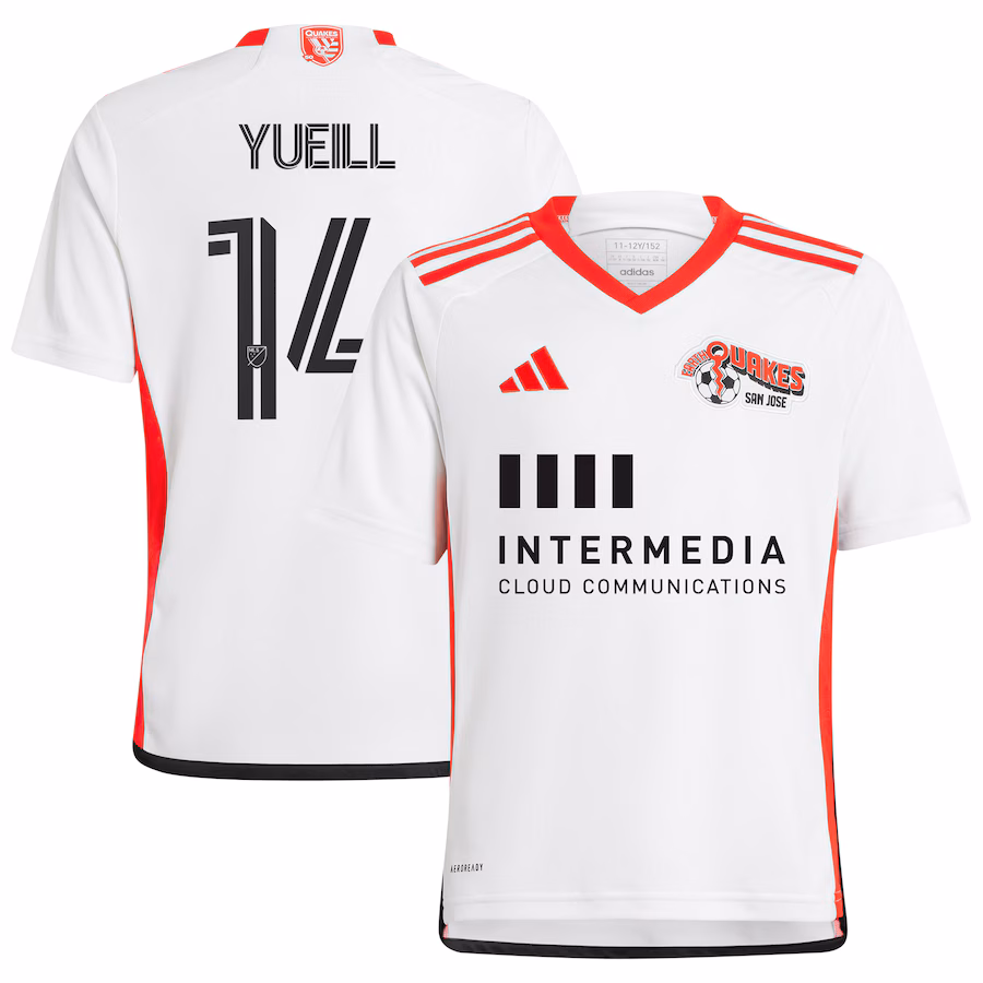 Youth San Jose Earthquakes Jackson Yueill adidas White 2024 The 50 Kit Replica Player Jersey - Jersey