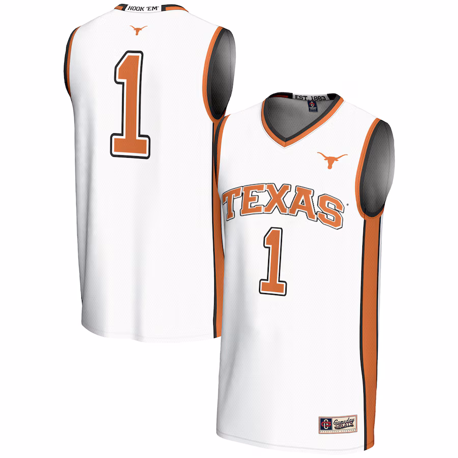 Youth GameDay Greats  White #1 Texas Longhorns Lightweight Replica Basketball Jersey - Jersey
