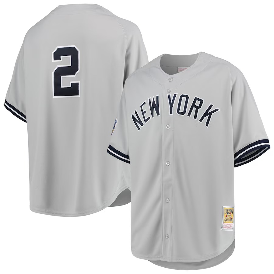 Men's New York Yankees Derek Jeter Mitchell & Ness Gray 1998 Cooperstown Collection Road Authentic Jersey - Jersey