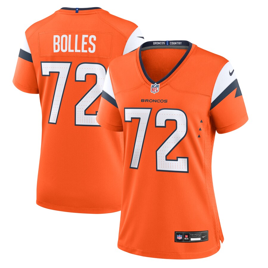 Women's Denver Broncos Garett Bolles Nike Orange Team Game Jersey - Jersey