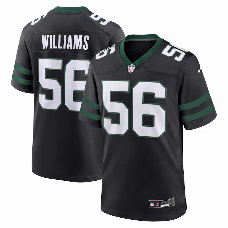 Men's New York Jets Quincy Williams Nike Legacy Black Alternate Game Jersey - Jersey