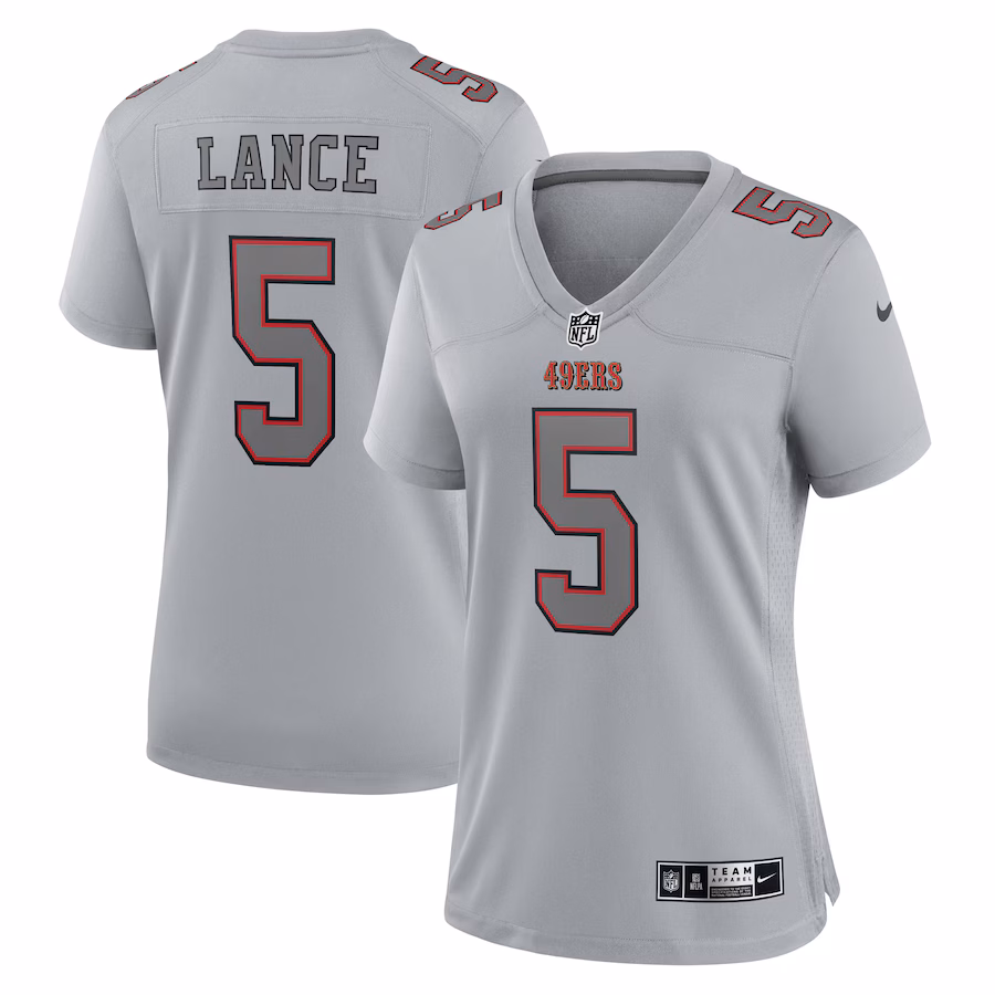 Women's San Francisco 49ers Trey Lance Nike Gray Atmosphere Fashion Game Jersey - Jersey