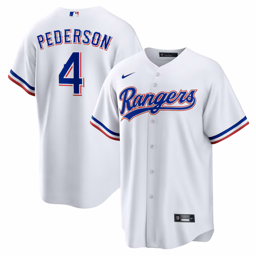 Men's Texas Rangers Joc Pederson Nike White Home Replica Jersey - Jersey
