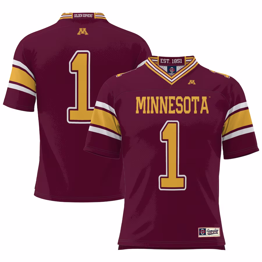 #1 Minnesota Golden Gophers GameDay Greats Youth  Football Jersey – Maroon - Jersey