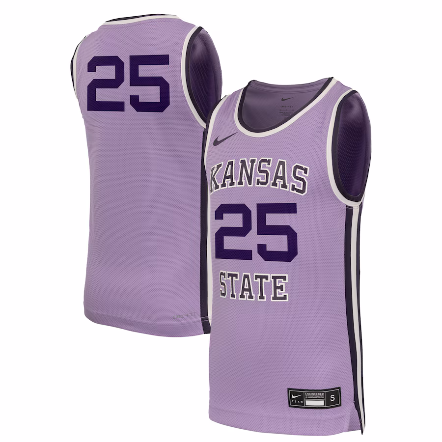 Youth Nike #25 Lavender Kansas State Wildcats Retro Replica Basketball Jersey - Jersey