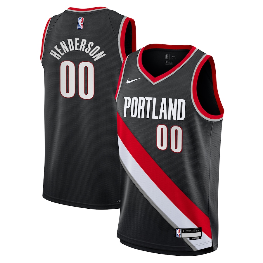 Youth Portland Trail Blazers Scoot Henderson Nike Black Swingman Jersey - Icon Edition - Jersey