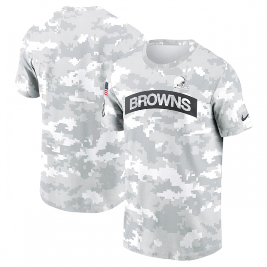 Men's Cleveland Browns 2024 Arctic Camo Salute To Service Performance T-Shirt - Jersey
