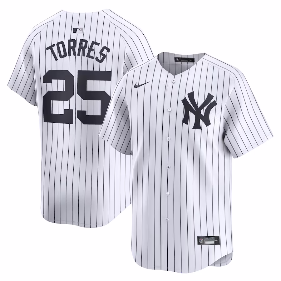 Men's New York Yankees Gleyber Torres Nike White Home Limited Player Jersey - Jersey