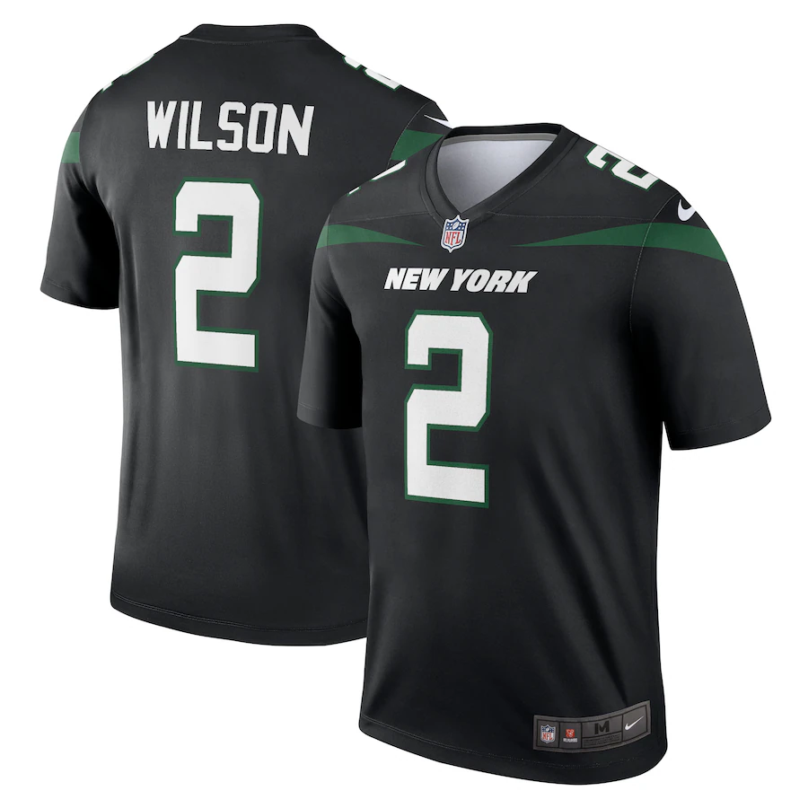 Men's New York Jets Zach Wilson Nike Black Legend Jersey - Jersey