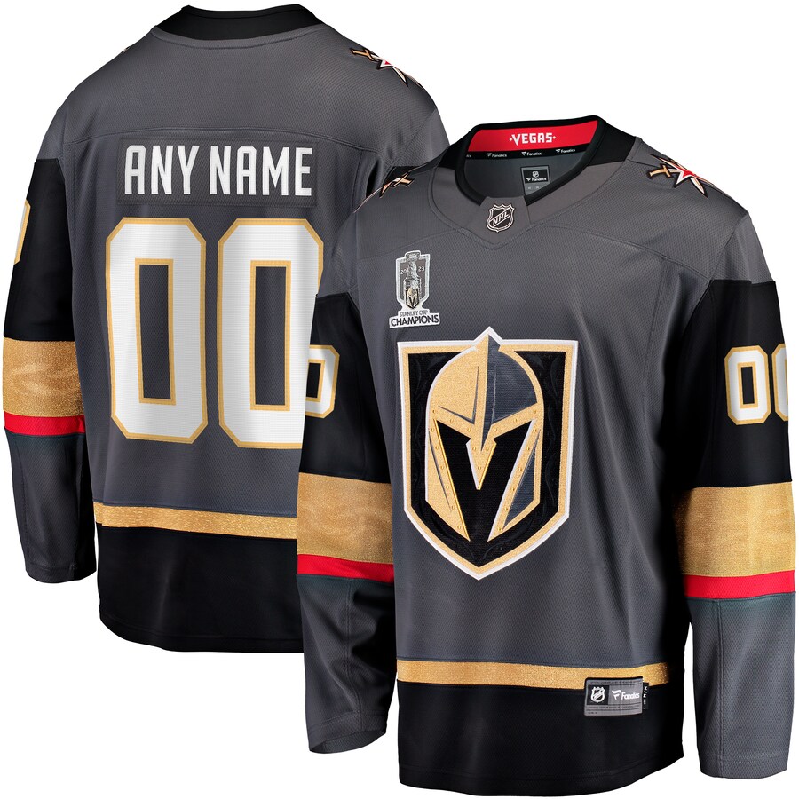 Men's Vegas Golden Knights  Fanatics Branded Black 2023 Stanley Cup Champions Alternate Breakaway Custom Jersey - Jersey