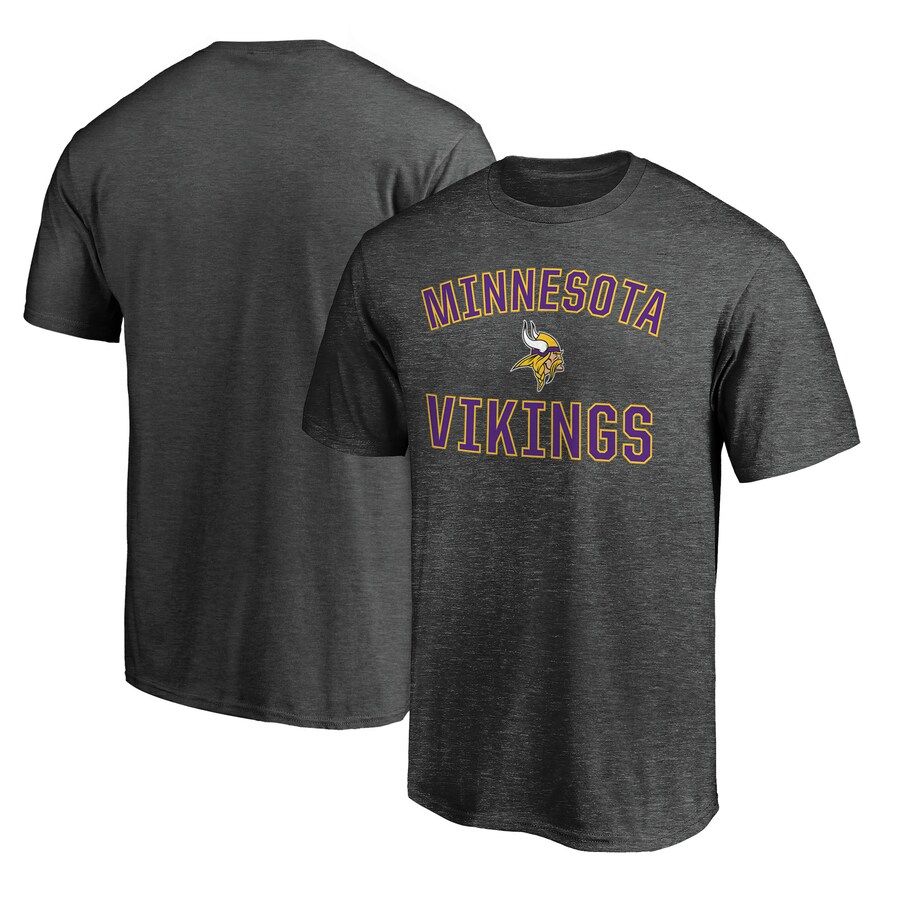 Men's Minnesota Vikings Fanatics Heather Charcoal Victory Arch T-Shirt - Jersey