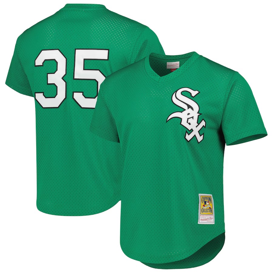 Men's Chicago White Sox Frank Thomas Mitchell & Ness Green Cooperstown Collection Authentic St. Patrick's Day 1996 Batting Practice Jersey - Jersey