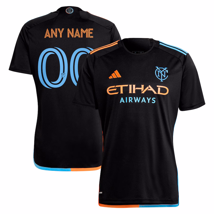 Men's New York City FC  adidas Black 2024 24/7 Kit Replica Custom Jersey - Jersey