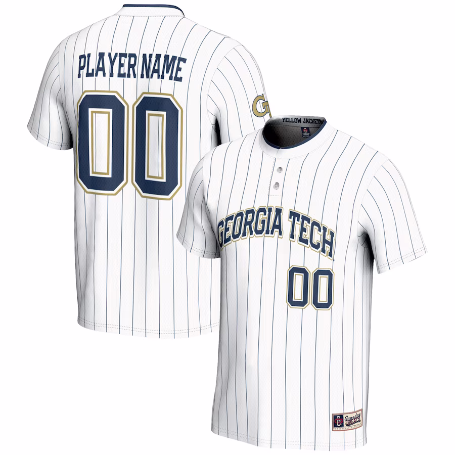 Georgia Tech Yellow Jackets GameDay Greats Youth NIL Pick-A-Player Lightweight Softball Jersey - White - Jersey