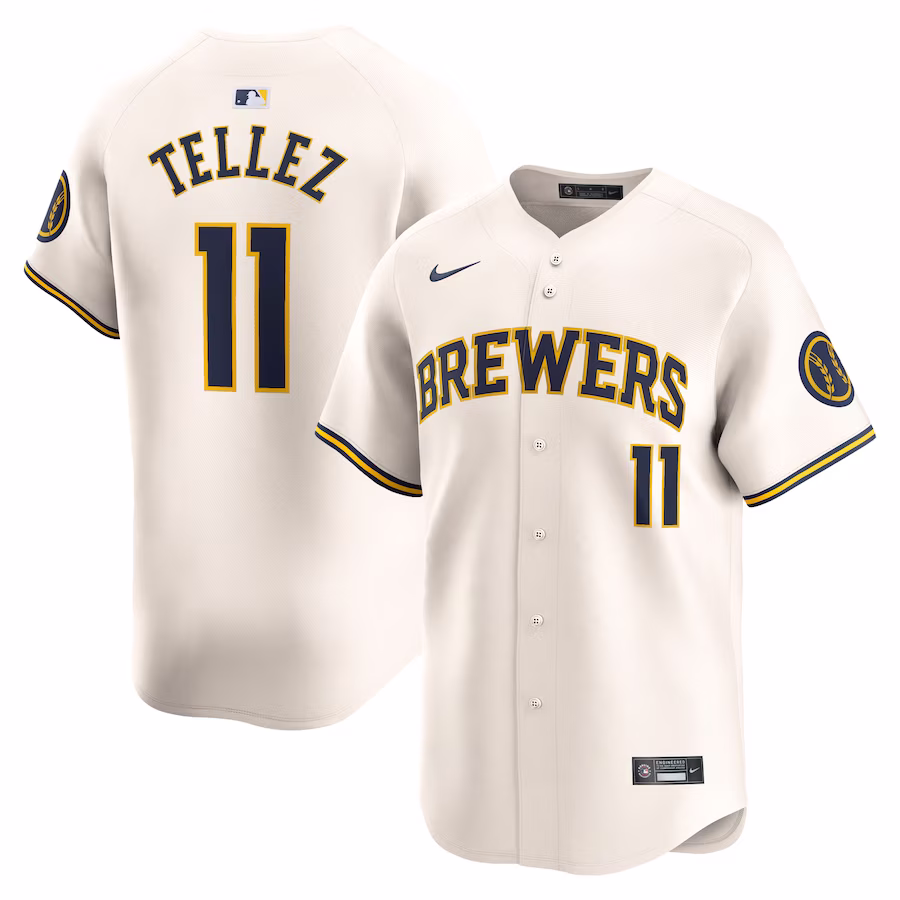 Men's Milwaukee Brewers Rowdy Tellez Nike Cream Home Limited Player Jersey - Jersey