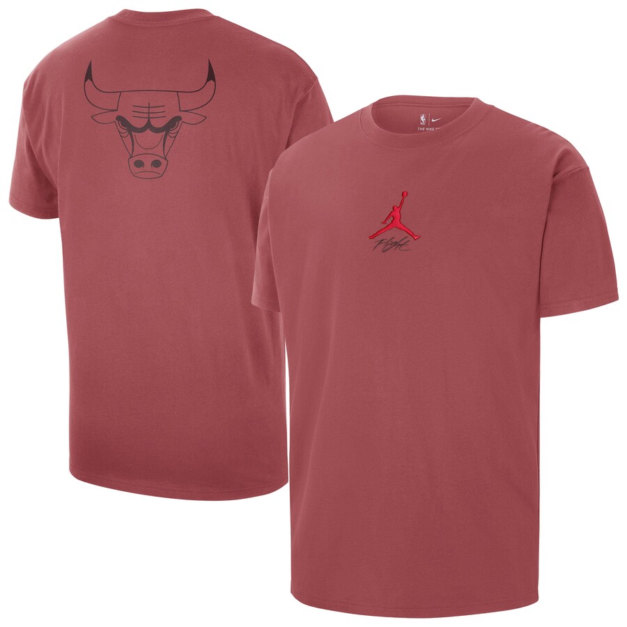 Men's Chicago Bulls Jordan Brand Red Statement Edition Jumpman Flight Heavyweight T-Shirt - Jersey