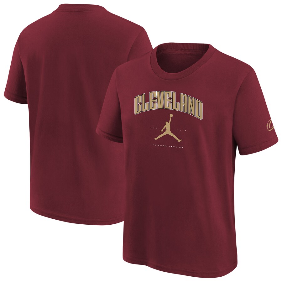 Youth Cleveland Cavaliers Jordan Brand Wine Essential Cities T-Shirt - Jersey