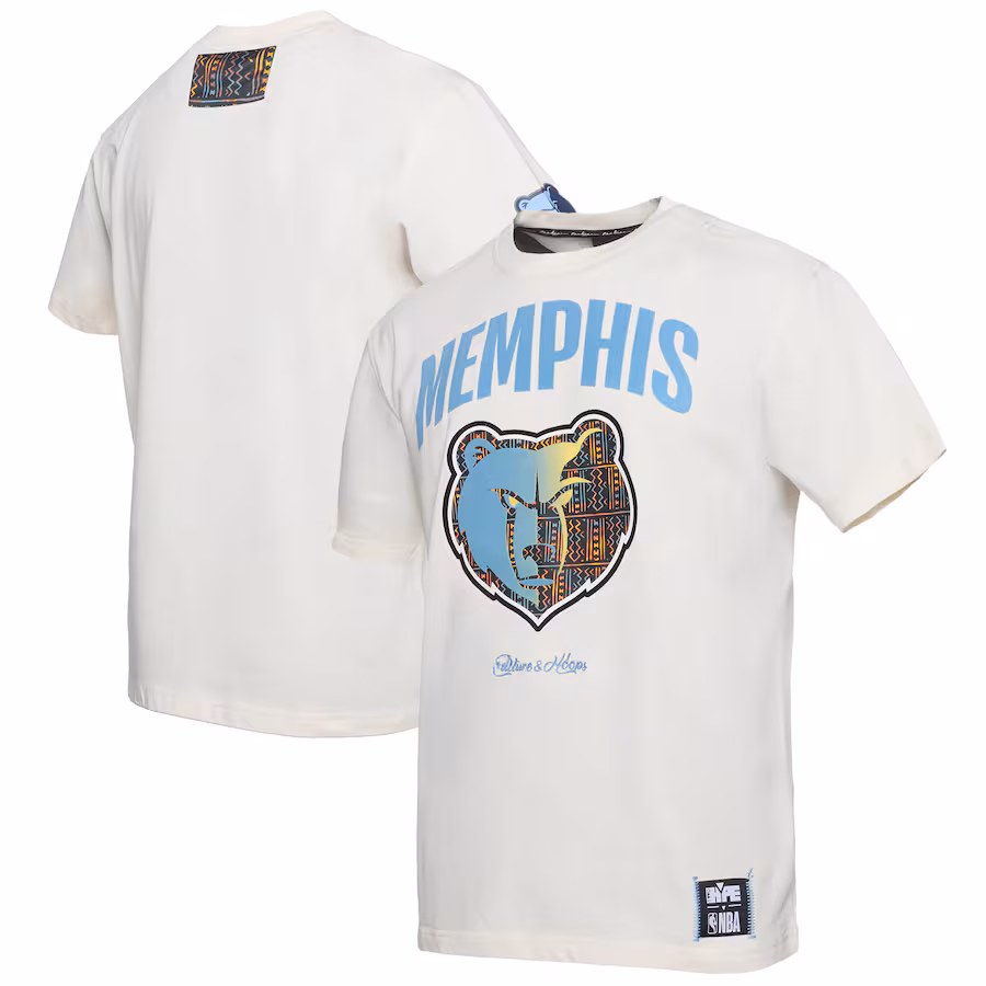 Men's Memphis Grizzlies  NBA x Two Hype Cream Culture & Hoops Collection Premium T-Shirt - Jersey