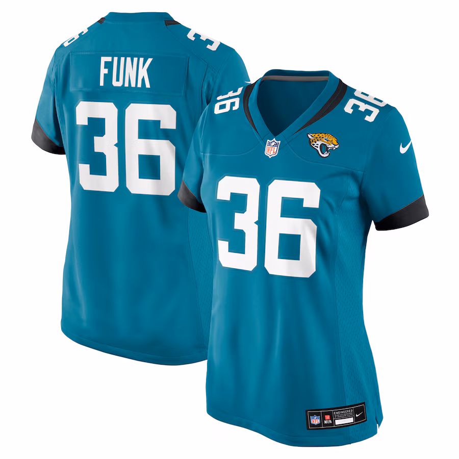 Women's Jacksonville Jaguars Jake Funk Nike Teal Team Game Jersey - Jersey