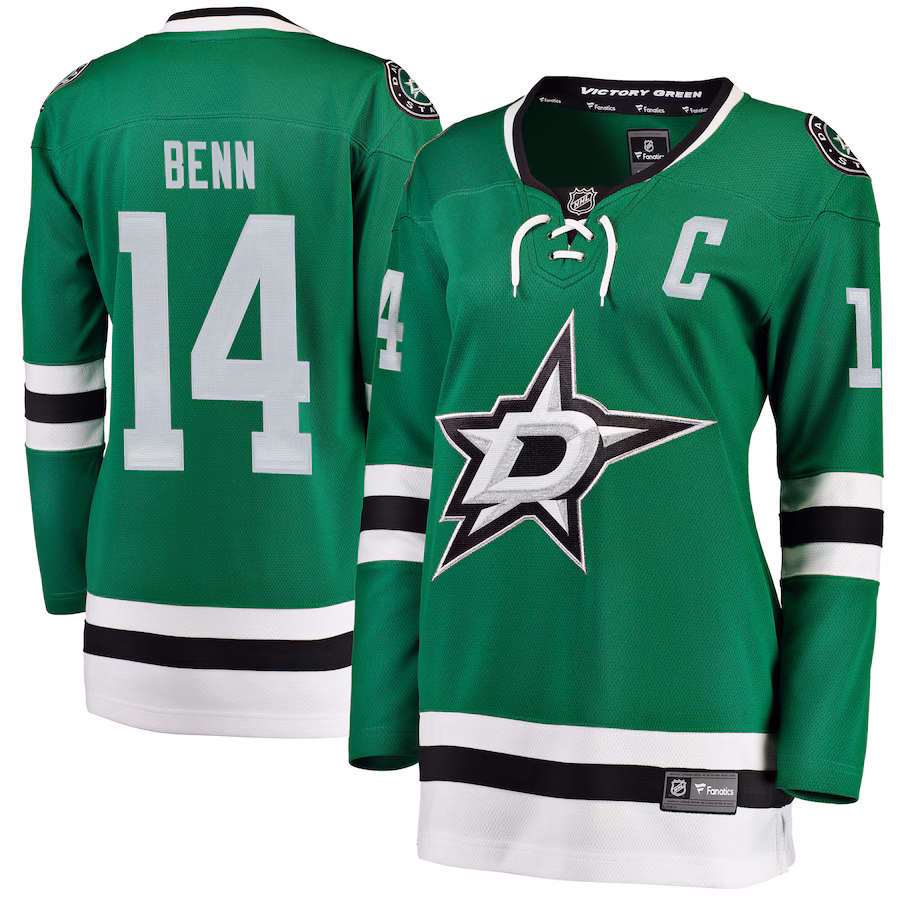 Women's Dallas Stars Jamie Benn Fanatics Green Home Breakaway Player Jersey - Jersey