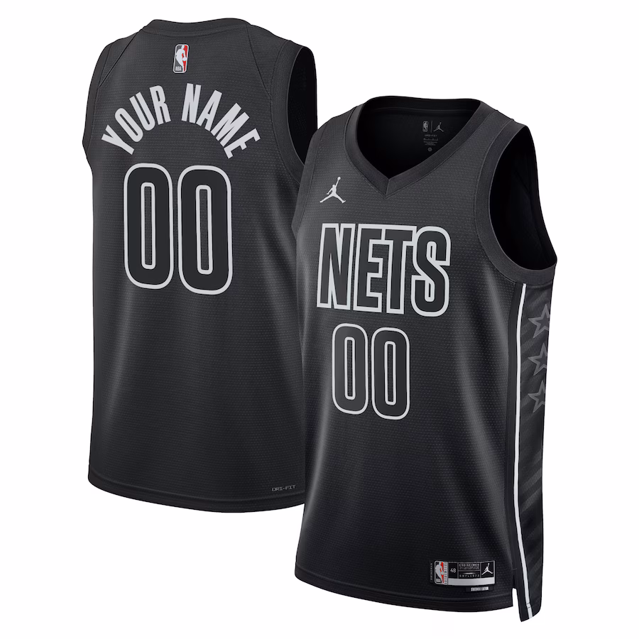 Unisex Brooklyn Nets Jordan Brand Black 2022/23 Swingman Custom Jersey - Statement Edition - Jersey