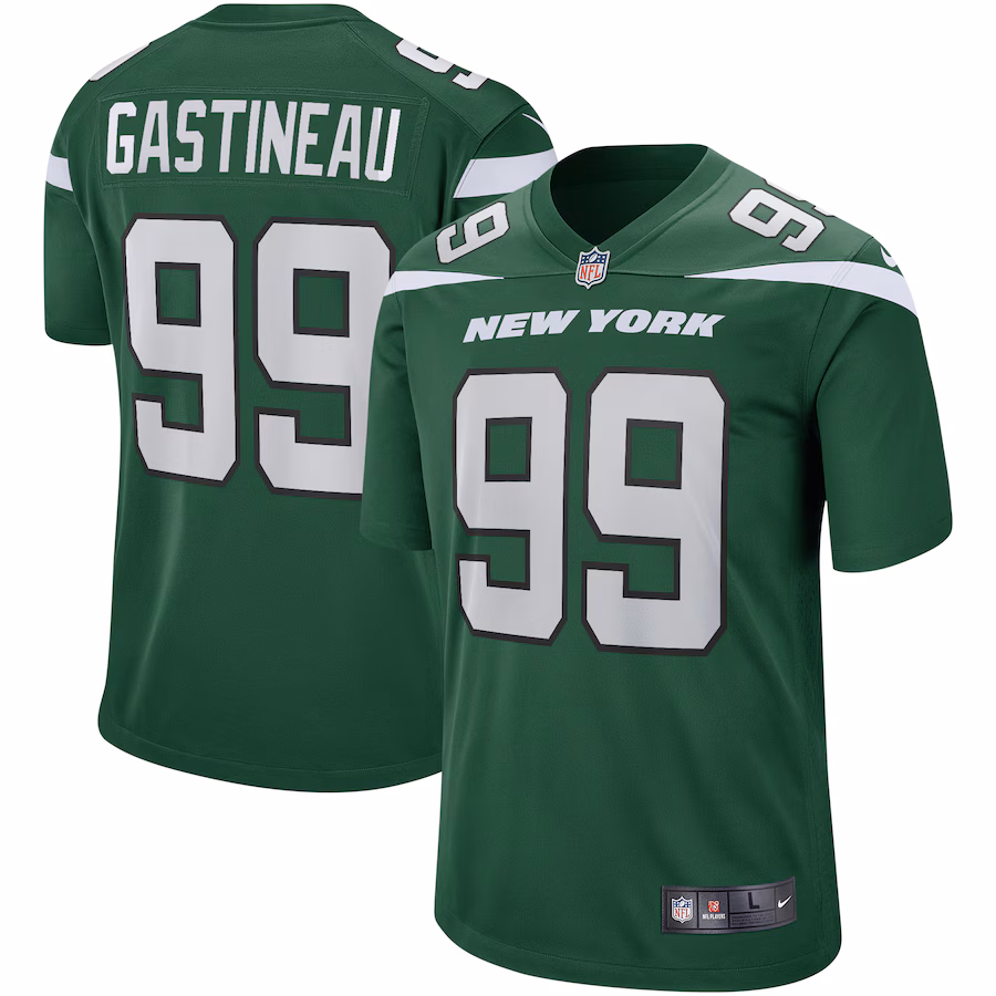 Men's New York Jets Mark Gastineau Nike Gotham Green Game Retired Player Jersey - Jersey