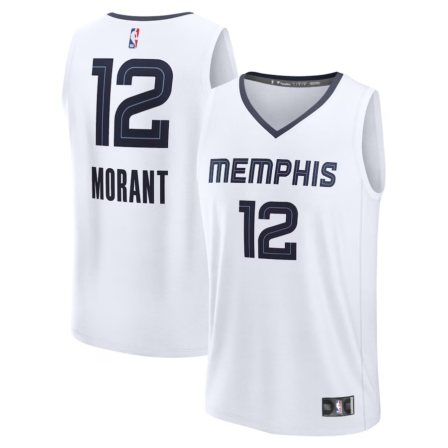 Men's Memphis Grizzlies Ja Morant Fanatics White Fast Break Replica Player Jersey - Association Edition - Jersey