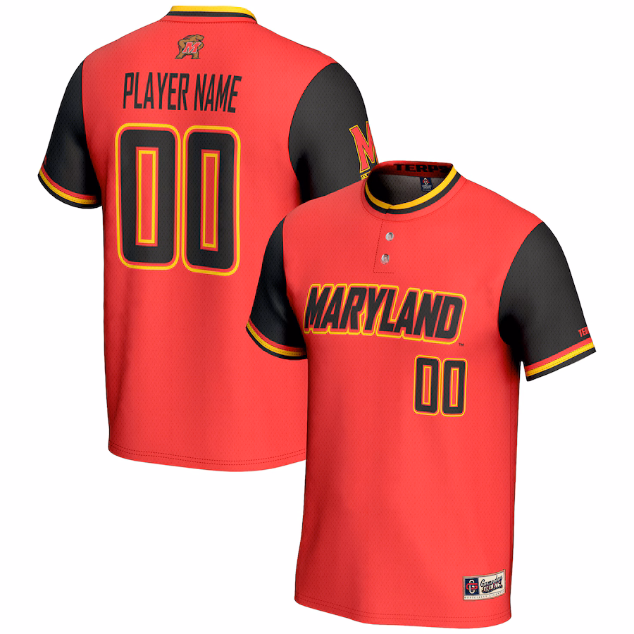 Maryland Terrapins GameDay Greats NIL Pick-A-Player Lightweight Softball Jersey - Red - Jersey