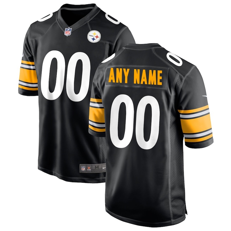 Men's Pittsburgh Steelers Nike Black Custom Game Jersey - Jersey