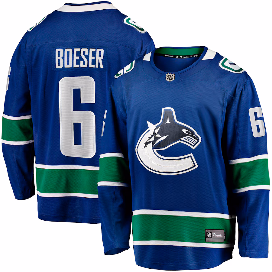 Men's Vancouver Canucks Brock Boeser Fanatics Blue Home Breakaway Jersey - Jersey
