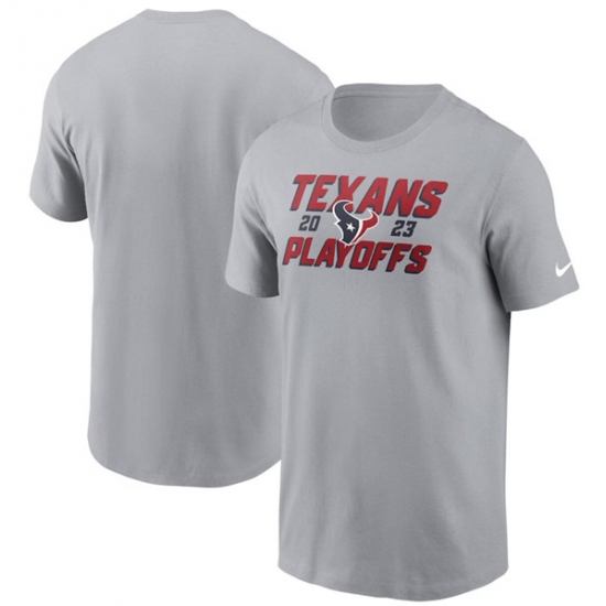 Men's Houston Texans Gray 2023 Playoffs Iconic T-Shirt - Jersey